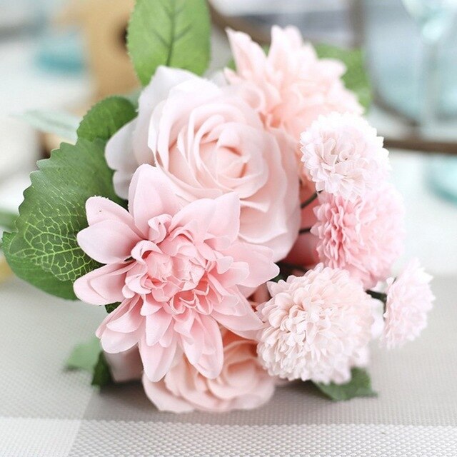 Artificial Simulation Rose Bouquet European Living Room Bedroom Desk Decoration Fake Flower Bud Flower Arrangement